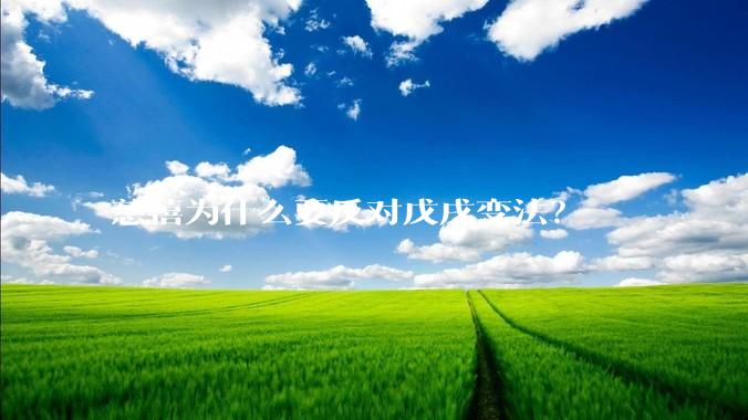 慈禧为什么要反对戊戌变法？
